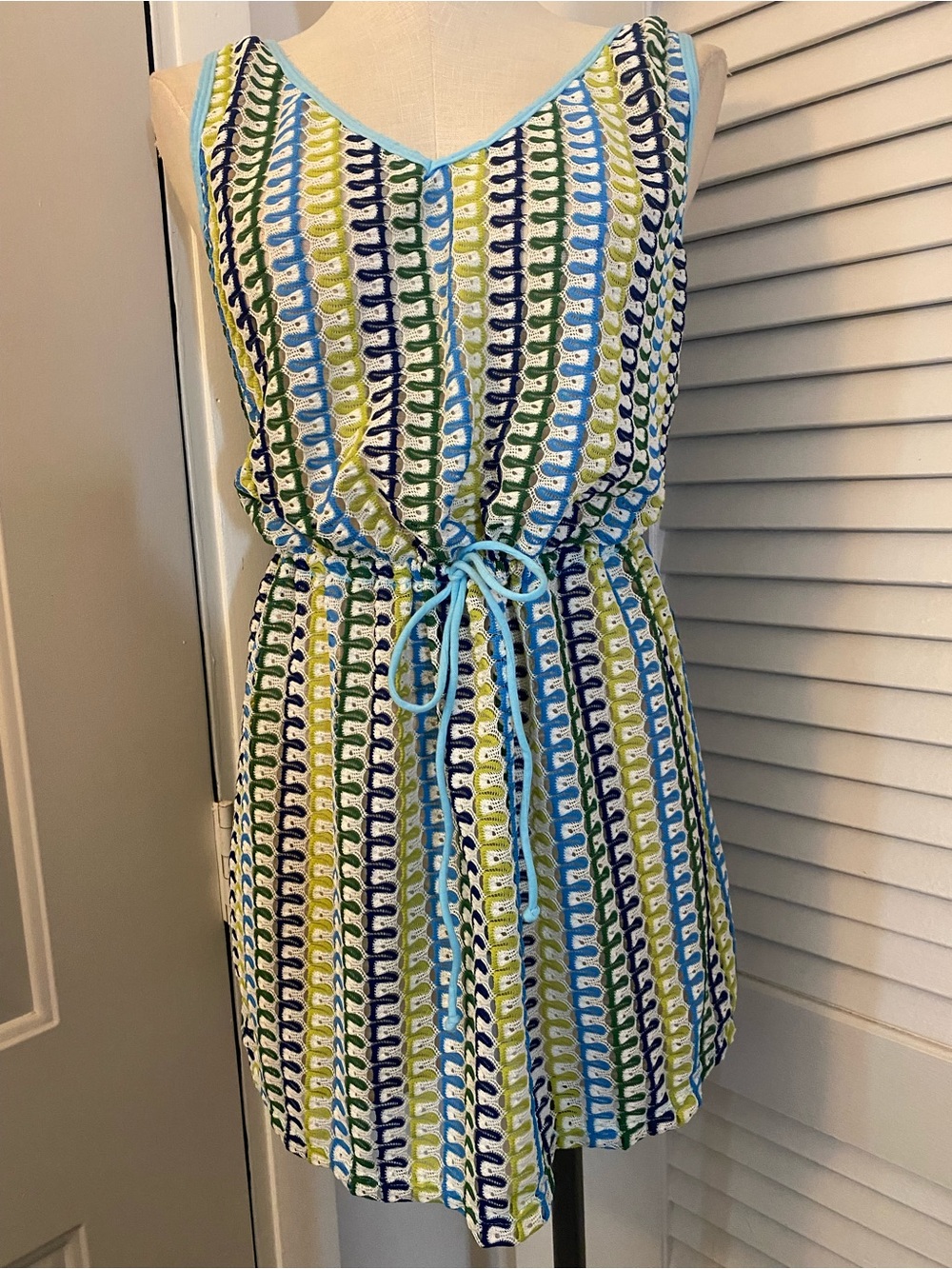 Multi Stripe Print Pull On Cyan Cover- Size XL